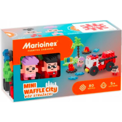 Marioinex Klocki Waffle mini - Wóz strażacki 80 elementów